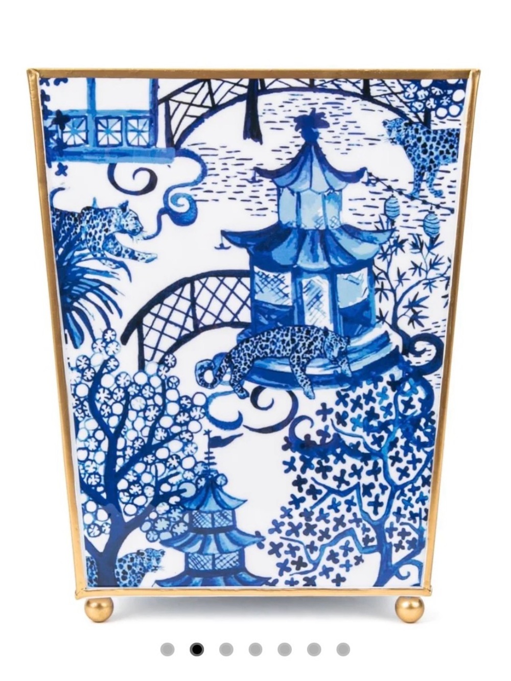 Blue and White Pagoda Decorative Accent Box by